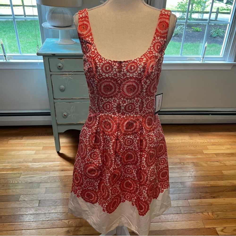 Nine West coral pink A line midi. NWT. Pockets! D7